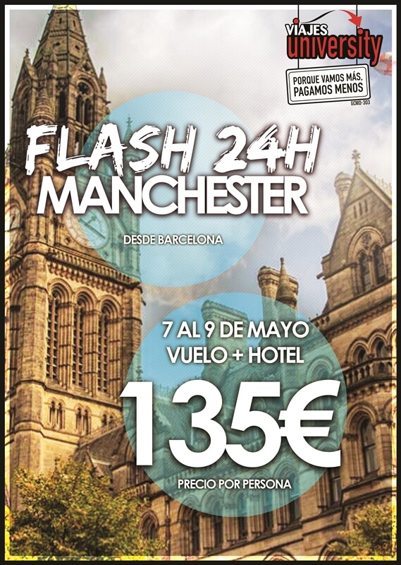Chollo viajes baratos a Manchester desde Barcelona